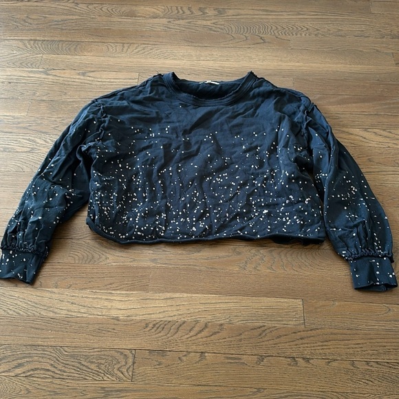 Z Supply Women’s Dark Blue Cropped Crewneck - Size Small - Picture 1 of 4